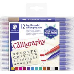 Staedtler kalligrafiepennen 3005 tb12 kleurenassortiment inkt op waterbasis