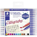 Staedtler kalligrafiepennen 3005 tb12 kleurenassortiment inkt op waterbasis