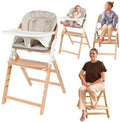 Lionelo megan – houten kinderstoel eetstoel baby – meegroeistoel 3in1: van 6 mnd tot 110 kg – verstelbare: zitting voetsteun tafel – 5-puntsgordel – dienblad met siliconen inzet – wasbaar kussen – antislipvoetjes – baby stoel