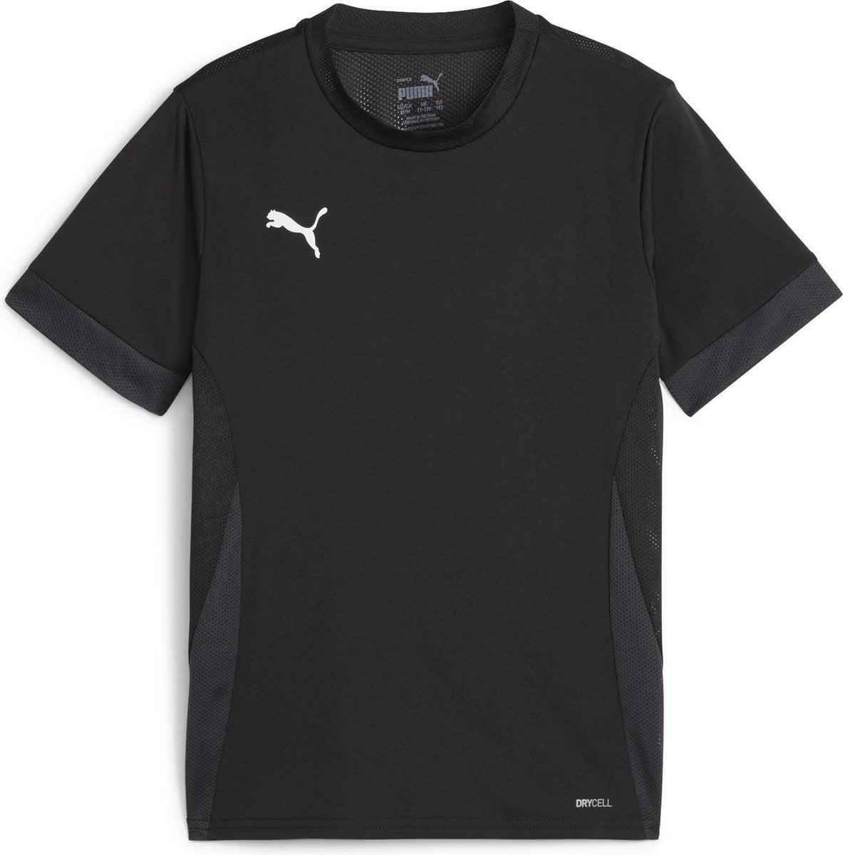 Puma teamgoal matchday jersey jr unisex sportshirt - black- white-flat dark gray 152