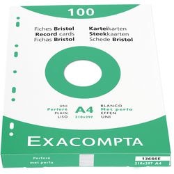 Indexkaarten exacompta 13666e wit papier
