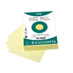 Indexkaarten exacompta 10829se geel papier