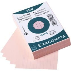 Indexkaarten exacompta 10830se roze papier