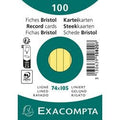 Indexkaarten exacompta 10820se geel papier
