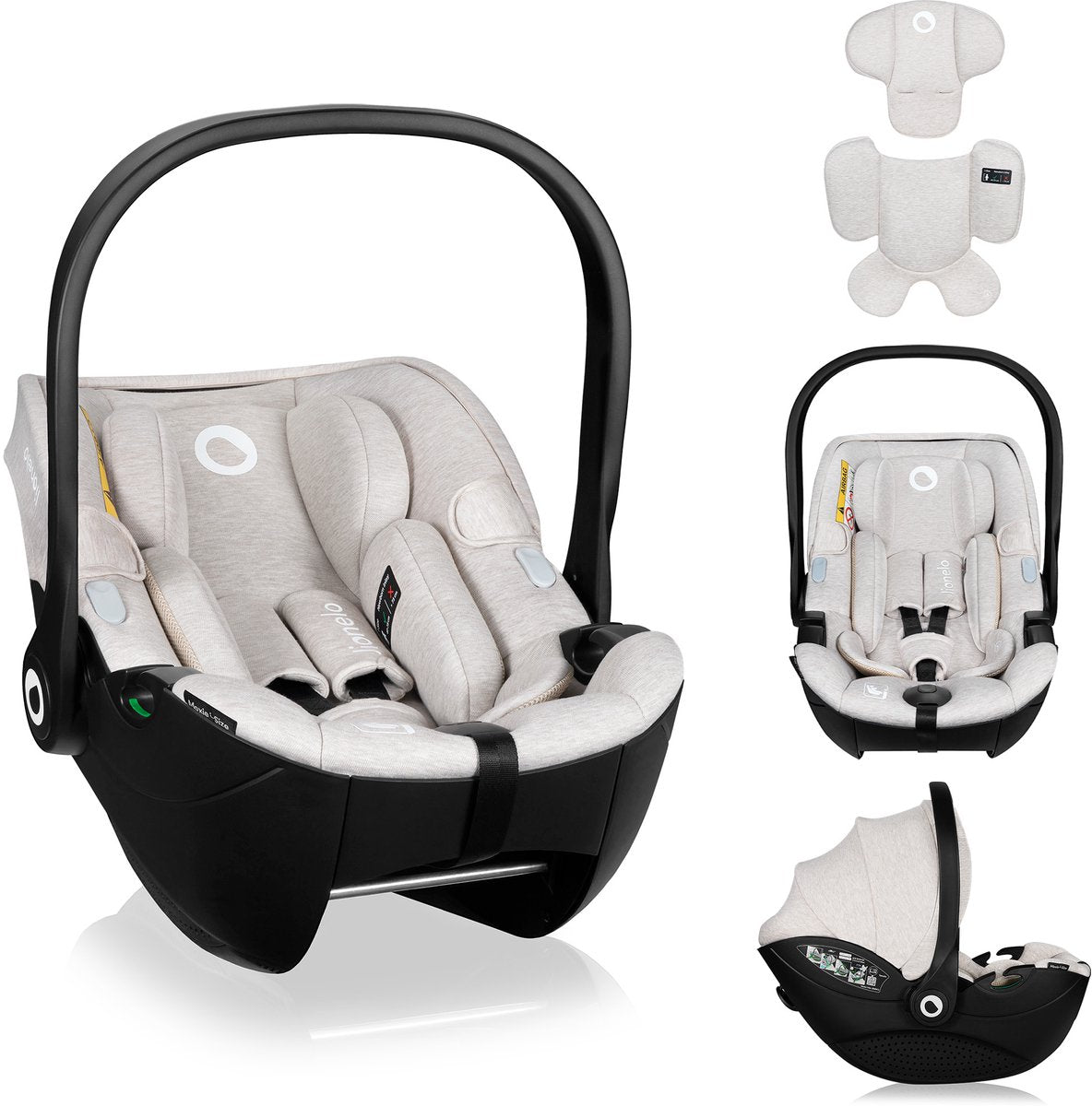 Lionelo moxie i-size - autostoel draagstoel vanaf geboorte - 40-87 cm - achterwaarts gericht (rwf) - bamboe stof - dri-seat - lichtgewicht 4,3 kg - isofix compatibel - memory foam - magnetische gordels - zonnekap - verstelbare hoofdsteun