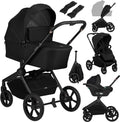 Lionelo freya 3in1 kinderwagen set – reiswieg, wandelwagen astrid i-size autostoel (40–87 cm) –premium - vanaf geboorte tot 22 kg – pu-wielen met vering – omkeerbare zitting – upf50+ kap