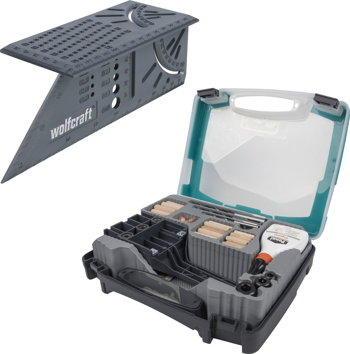 Wolfcraft - klusset voor deuvels met 3d winkelhaak - deuvelen - 8636000
