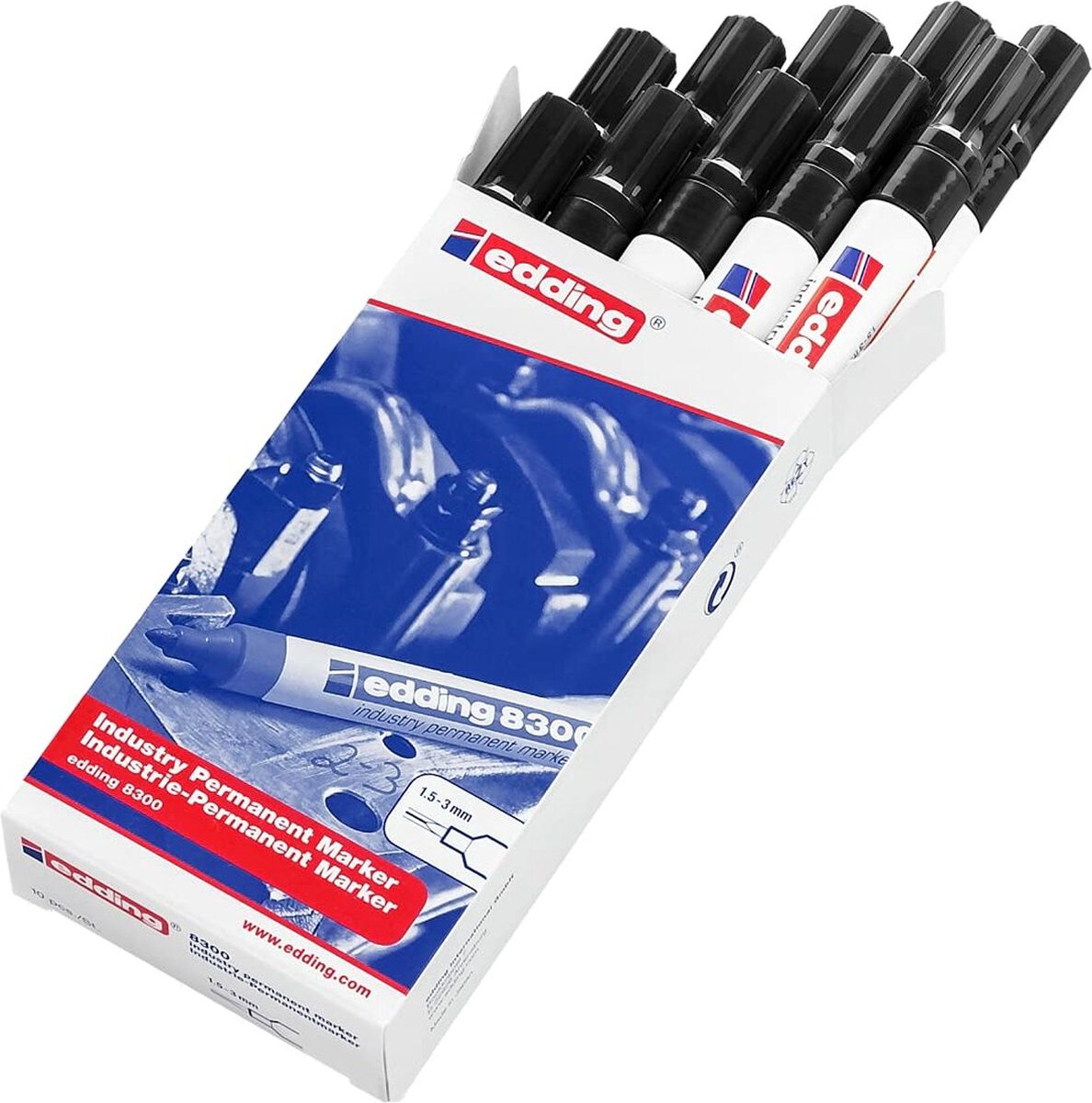 Edding permanente markeerstift 8300 zwart (10 stuks)