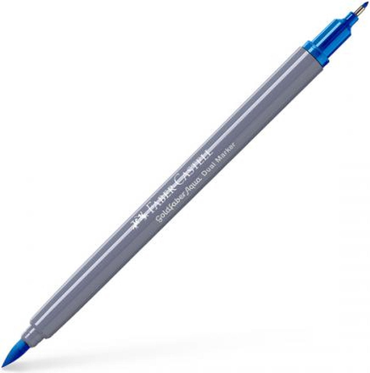 Faber-castell - duo aquarel marker - goldfaber - azuurblauw 449 - brush 0,6mm - fc-164649