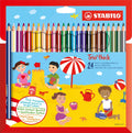 Stabilo trio thick - driekantig kleurpotloden met extra dikke kern 4,2 mm - etui met 24 kleuren
