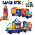 Ludi - magnetische panelen - magnetic tiles - thema voertuigen - 61 stukjes