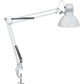 Maul study bureaulamp - metaal - wit - e27 fitting - tafellamp met klem