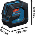 Bosch professional gll 20-22 g kruislijnlaser groen 4x1.5v + bt 150 statief - 0601065601