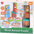 Playgo play houten blokpuzzel dieren, 20dlg.