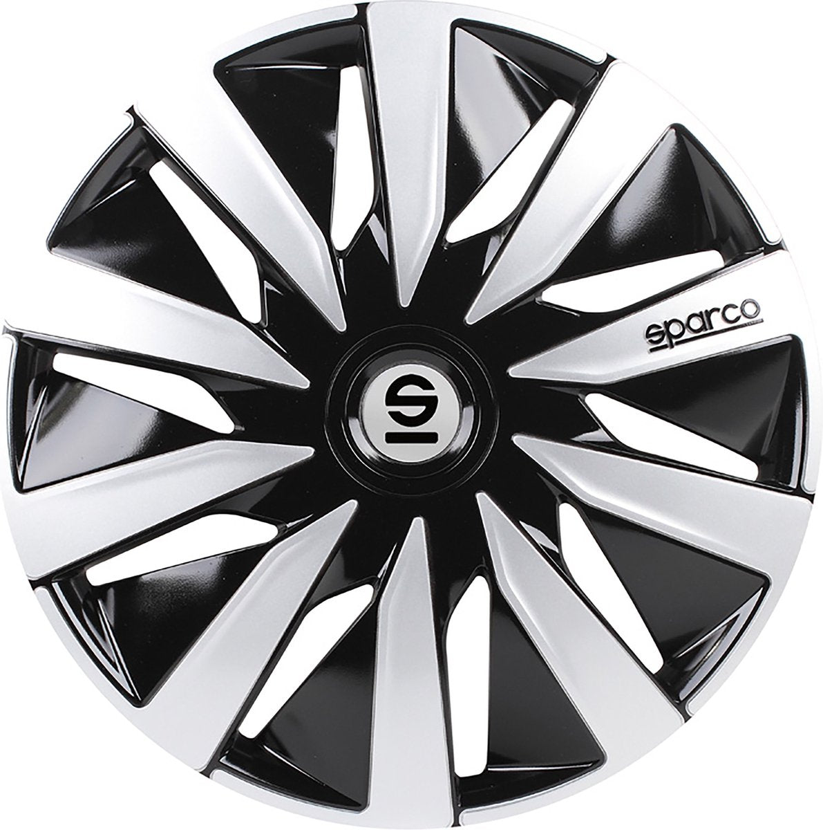 wieldoppen Lazio 15 inch ABS zwart zilver set van 4