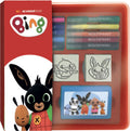 Multiprint bing stempelset en viltstiften in opbergbox voor kinderen.
