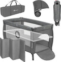 Lionelo stefi plus campingbedje 4 in 1 – baby bed inklapbare box reisbedje met bodemverhoger (rugvriendelijk ontwerp) – met comfort matras – 60x120 cm – 0-36 maanden tot 15 kg – zij-ingang – wielen – transporttas – babybed babybox ledikant