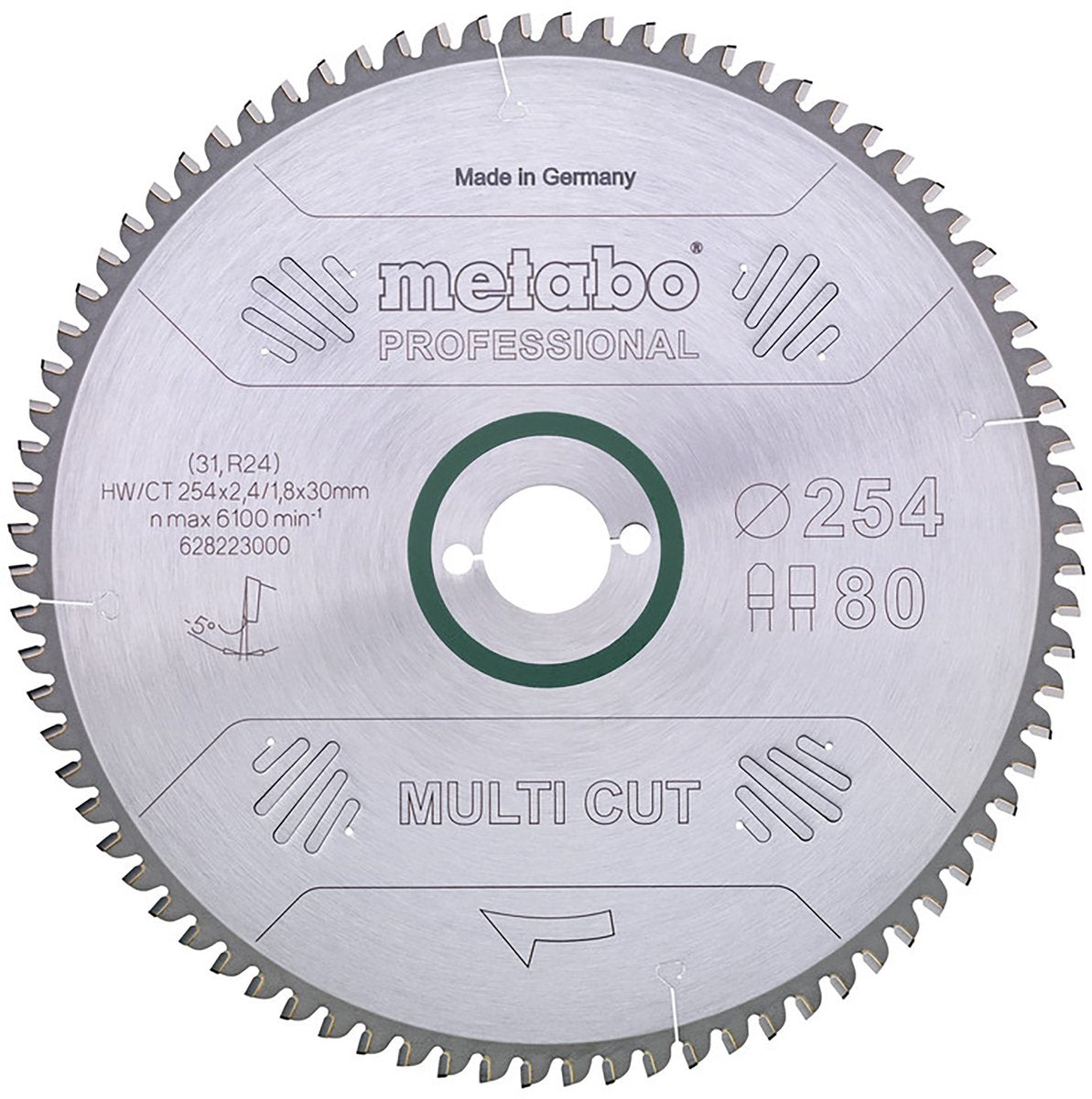 Metabo 628223000 multi cut cirkelzaagblad - 254 x 30 x 80t hout epoxy aluminium kunststof