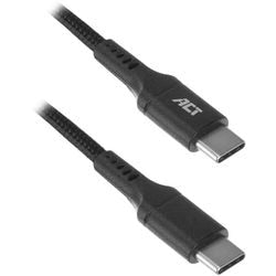 ACT USB-C Stecker auf USB-C Stecker Lade- und Datenkabel 1 m Nylon