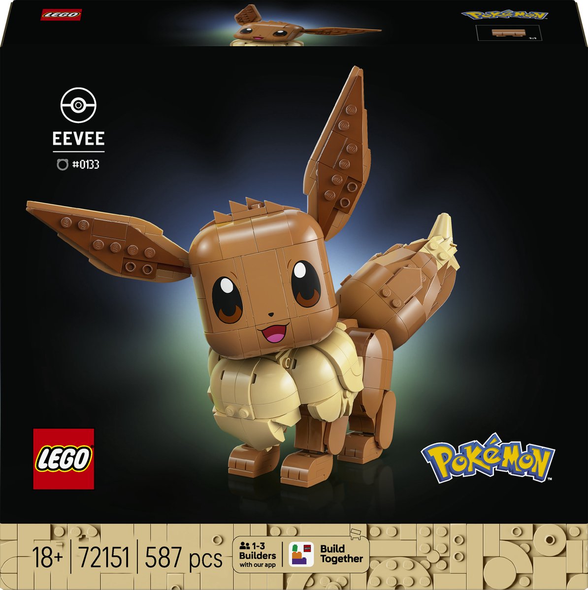 Lego pokémon eevee bouwpakket voor volwassenen met dieren figuur - 72151