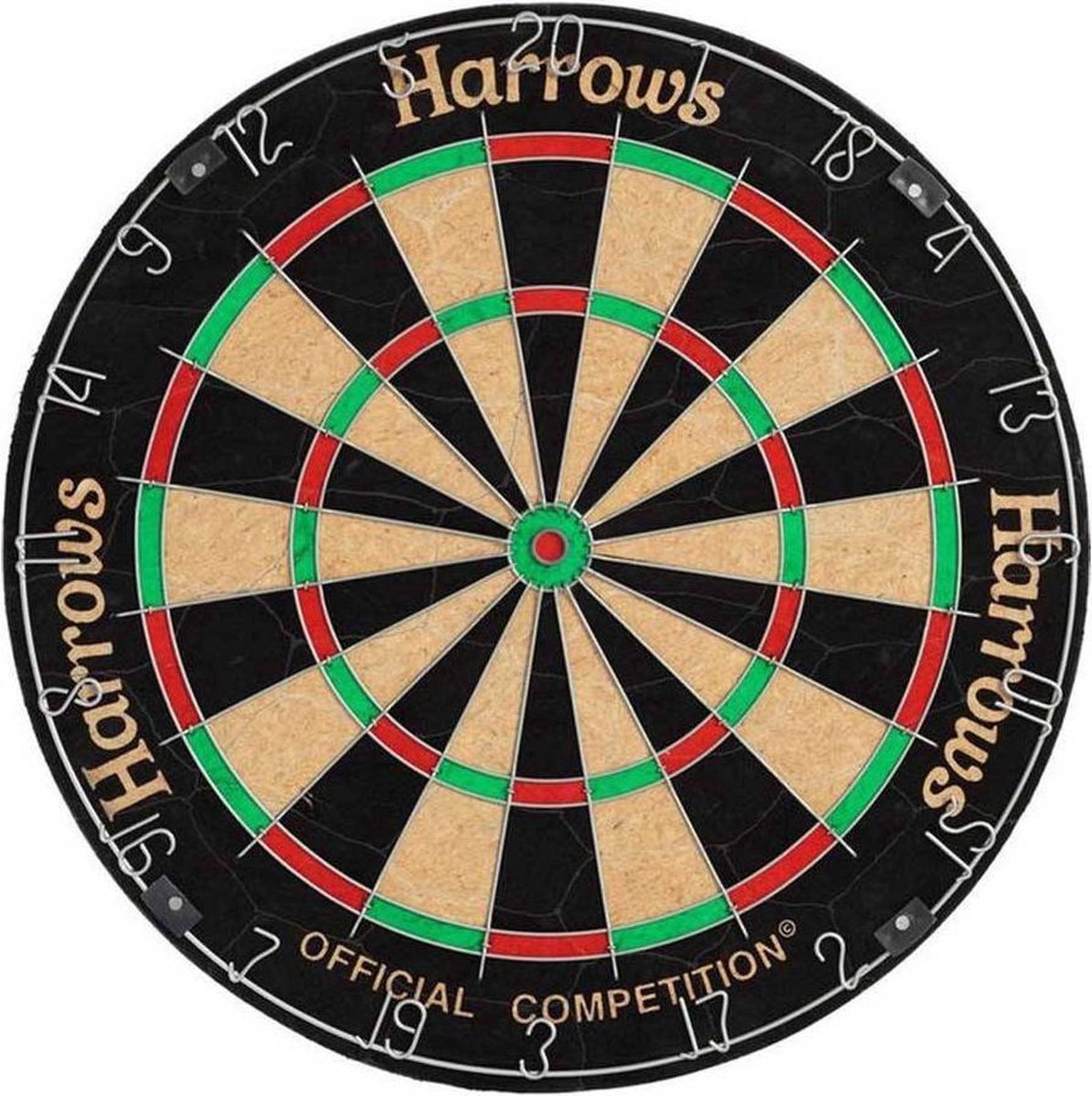 Harrows official competitie dartbord – bristle sisal – staple-free bullseye – wedstrijdkwaliteit