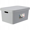 Curver 233941 infinity opbergbox met deksel 45l grijs met handgrepen