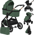 Lionelo layla - 3in1 kinderwagen met astrid i-size autostoel - xxl set - reiswieg, buggy en autostoel - grote all-terrain wielen met vering - airydots matras - 3d-ventilatie - xxl zitje tot 95 cm - bediening met één hand - complete accessoireset