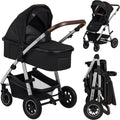 Lionelo amber 2 in 1 combi kinderwagen met reiswieg wandelwagen – vanaf geboorte tot 22 kg – luchtbanden, volledige vering, omkeerbaar zitje – accessoires: luiertas, klamboe, regenhoes, verschoonmatje