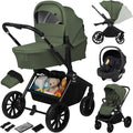 Lionelo mika plus - kinderwagen 3in1 - xxl set - incl. i-size autostoel - veelzijdig en jaarrond - grote wielen - tot 22kg - bediening met een hand - voor alle soorten terrein - accessoireset