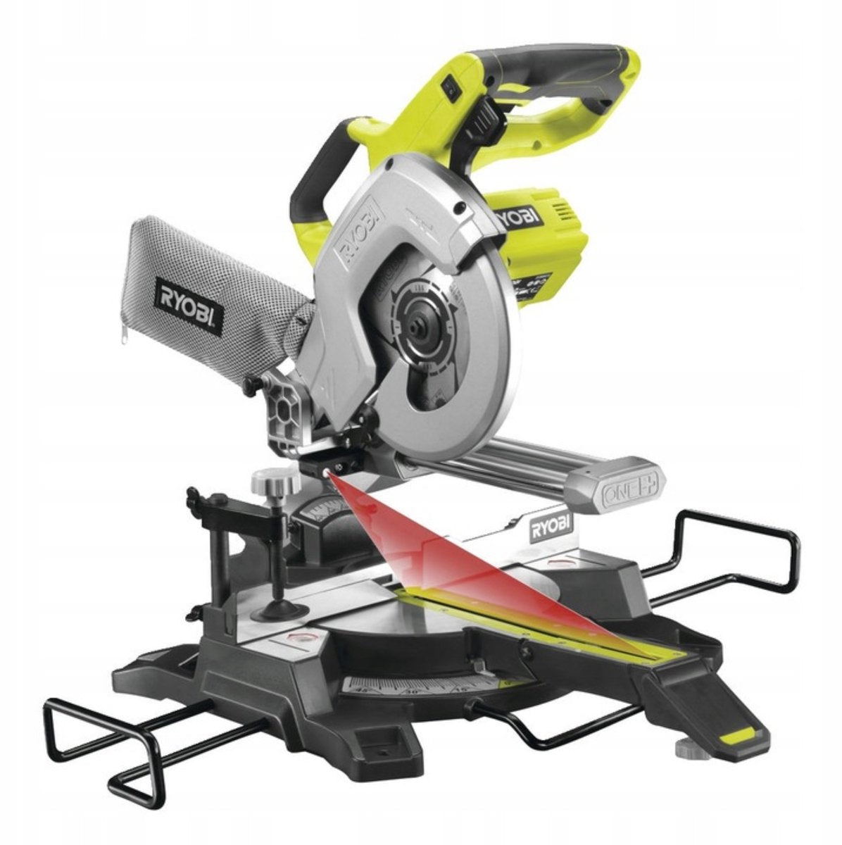 Ryobi one+ serie - accu afkortzaag - 18v - met laser - mobiel