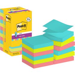 Post-it super sticky z-notes cosmic | 90 vel | ft 76 x 76 mm | 8 + 4 gratis