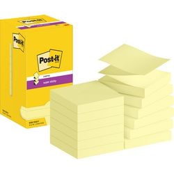 Post-it super sticky 3m z-notes zelfklevend notitiepapier vierkant geel 90 vel zelfplakkend