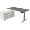 Zit-sta-bureau kerkmann 10222912 melamine; staal grafiet; zilver