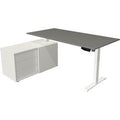 Zit-sta-bureau kerkmann 10216212 melamine; staal wit; grafiet
