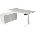 Zit-sta-bureau kerkmann 10216011 melamine; staal lichtgrijs; wit