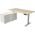 Zit-sta-bureau kerkmann 10222050 melamine; staal esdoorn; zilver