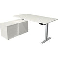 Zit-sta-bureau kerkmann 10220910 melamine; staal zilver; wit