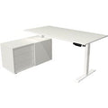 Zit-sta-bureau kerkmann 10215910 melamine; staal wit
