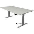 Zit-sta-bureau kerkmann 10233611 spaanplaat lichtgrijs, zilver