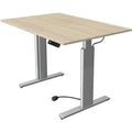 Zit-sta-bureau kerkmann 10231750 spaanplaat esdoorn, zilver
