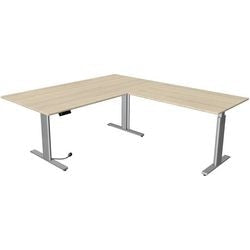 Zit-sta-bureau kerkmann 10235750 spaanplaat lichtbruin, zilver