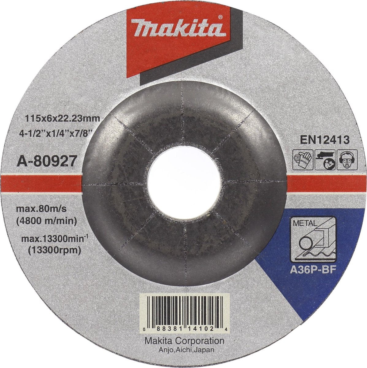Makita 230x6,0mm afbraamschijf staal - a-80955