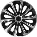 Nrm sterk - wieldoppen - maat 15 - duocolor: zwart zilver - 4 stuks