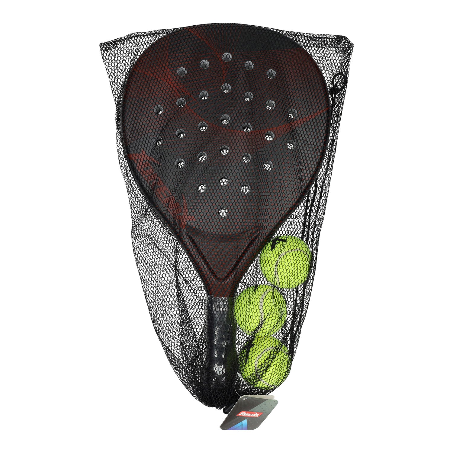 Adrenix Padel-Schlägerset mit 3 Bällen – rot