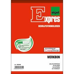 Sigel werkbon blok expres a5 2x50 vel zelf kopiërend