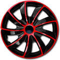 Quad 13 wieldoppen - rood en zwart, set van 4 stuks