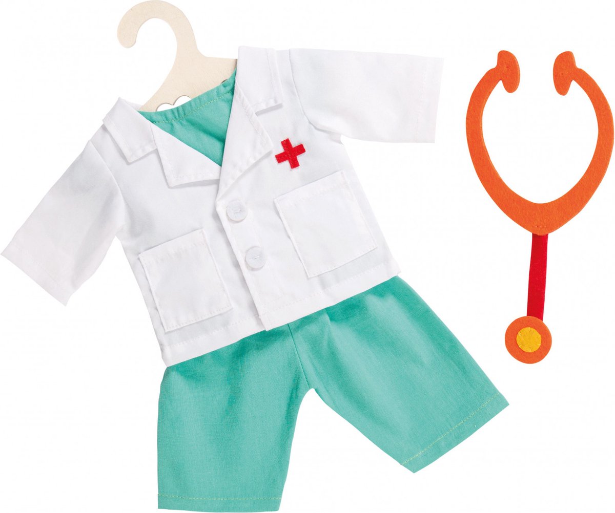 Heless poppen doktersoutfit met stethoscoop, 28-35 cm