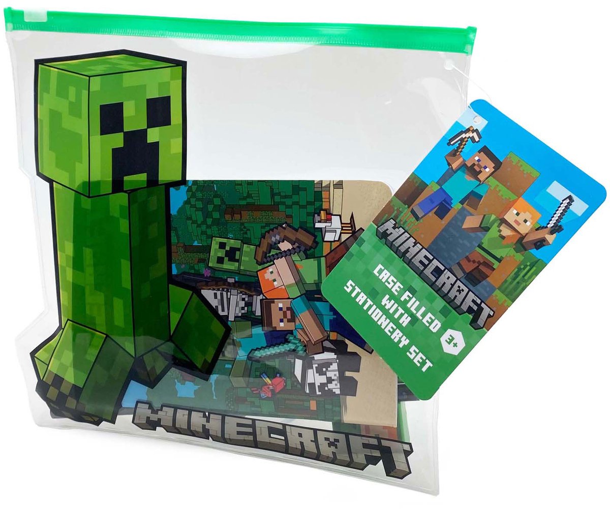 Speelgoedland Minecraft-förmiges Federmäppchen gefüllt