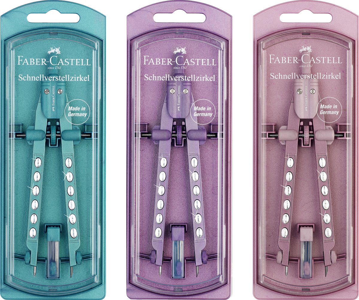 Faber-castell snelverstelpasser - factory sparkle - assorti kleuren - fc-174323