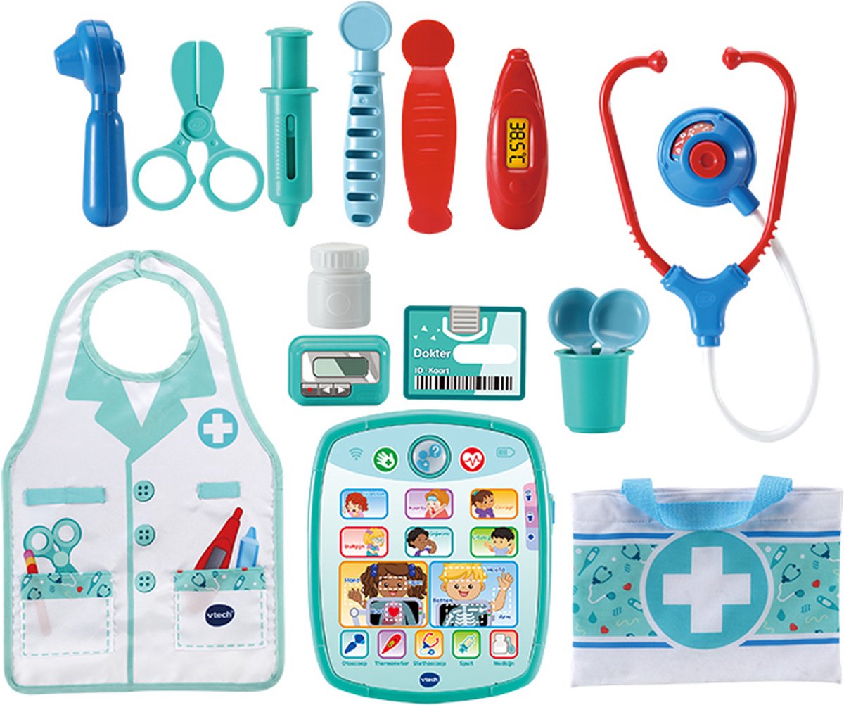 Vtech verzorg leer speelgoeddoktersset - educatief speelgoed - inclusief 15 accessoires - met gezongen liedjes